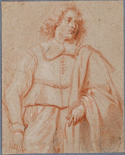 Een driekwart lengte studie van een jonge man door Jan van den Bergh