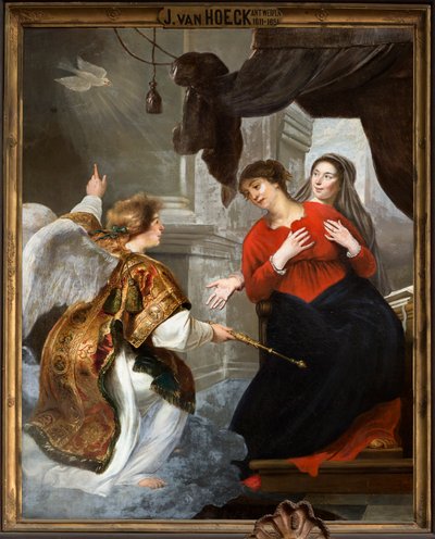 Parochiekerk (Parochiekerk Onze-Lieve-Vrouw). Interieur. Schilderij. door Jan van den Hoecke