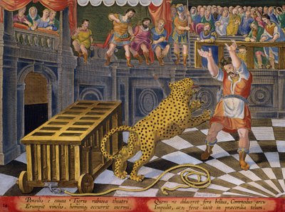 De Romeinse Keizer Commodus Schiet een Pijl om een Luipaard te Onderwerpen die uit zijn Kooi in de Arena is Ontsnapt, plaat 14 uit 