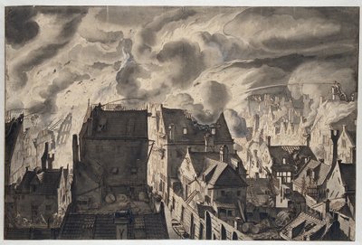 Brand aan de Elandsgracht door Jan van der Heyden