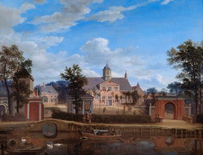 Het Kasteel van Goudestein, aan de Rivier Vecht, Bij Maarsen door Jan van der Heyden