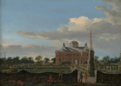 Het Huis ten Bosch in Den Haag en zijn formele tuin, gezien vanuit het zuiden, ca. 1668-70 door Jan van der Heyden