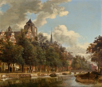 Uitzicht op een Nederlandse gracht, ca. 1670 door Jan van der Heyden