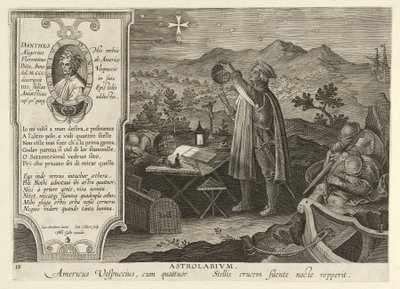 Amerigo Vespucci Ontdekt het Zuiderkruis met een Astrolabium door Jan van der Straet