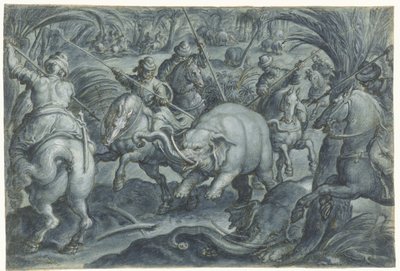 Olifantenjacht door Jan van der Straet