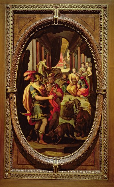 Ulysses, Mercurius en Circe, 1570 door Jan van der Straet