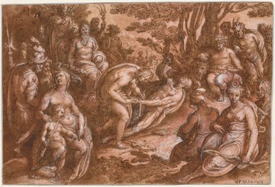 Het villen van Marsyas door Jan van der Straet, called Johannes Stradanus