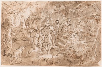 Aanbidding van de herders door Jan van der Straet, called Stradanus