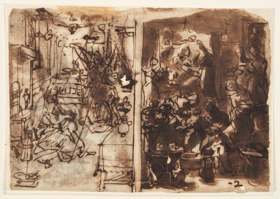Aankondiging (links); Geboorte van de Maagd (rechts) door Jan van der Straet, called Stradanus