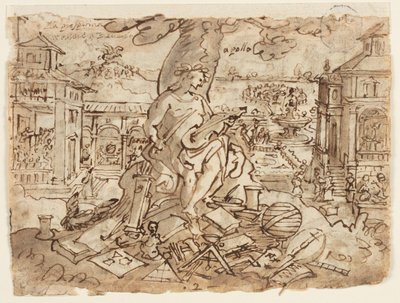 Apollo (Litterae) door Jan van der Straet, called Stradanus