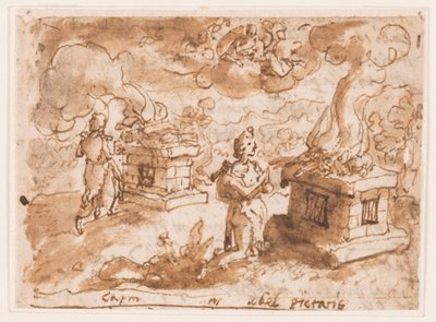Offers van Kaïn en Abel, voorlopige ontwerp voor 