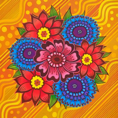 Bloemen op Geel door Jane Tattersfield