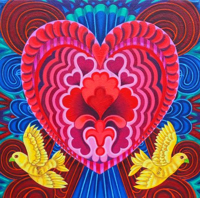 Hart en vogels door Jane Tattersfield