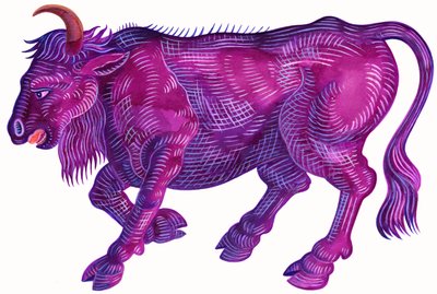 Woedende Stier Stier door Jane Tattersfield