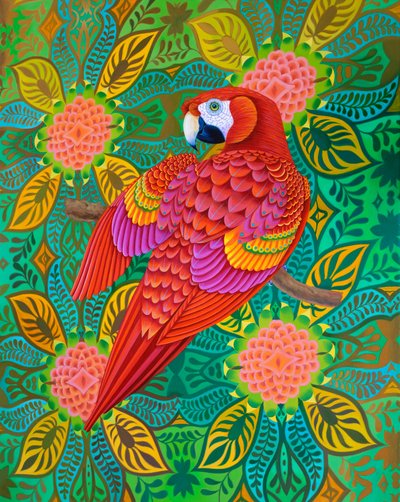 Rode papegaai door Jane Tattersfield