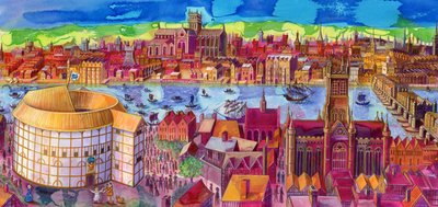 Shakespeares Globe Theatre aan de Southbank door Jane Tattersfield