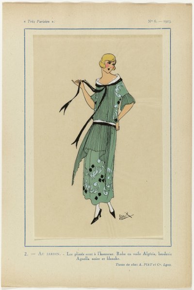 Très Parisien, 1923, No 6: 2.- AU JARDIN. Les plissés sont à l