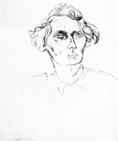 Portret van een oudere dame door Jankel Adler