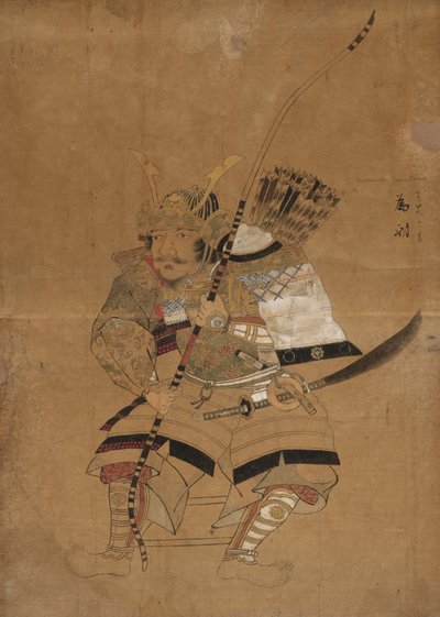 Schetsmodel voor portretten van Minamoto Tametomo door Japan, Edo period