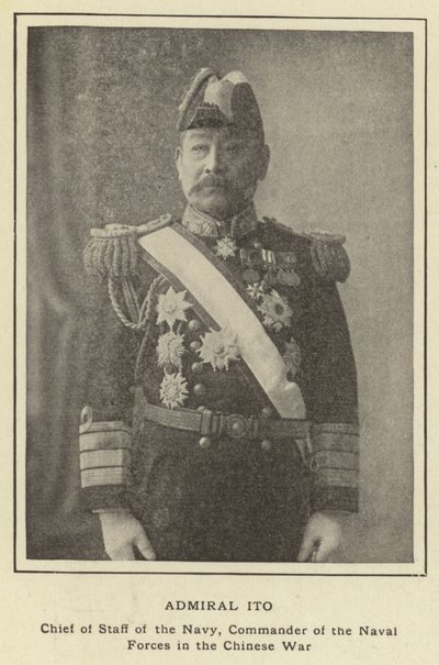 Admiraal Ito, Chef van de Staf van de Marine, Commandant van de Marinekrachten in de Chinese Oorlog door Japanese Photographer