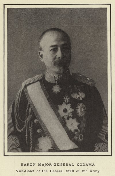 Baron Generaal-majoor Kodama, Vicechef van de Generale Staf van het Leger door Japanese Photographer