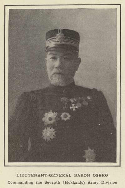 Luitenant-generaal Baron Oseko, Commandant van de Zevende (Hokkaido) Legerdivisie door Japanese Photographer