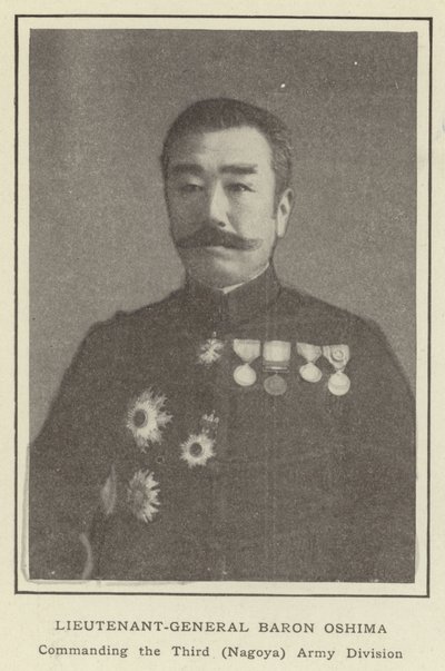 Luitenant-generaal Baron Oshima, Commandant van de Derde (Nagoya) Legerdivisie door Japanese Photographer