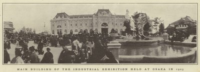 Hoofdgebouw van de industriële tentoonstelling gehouden in Osaka in 1903 door Japanese Photographer