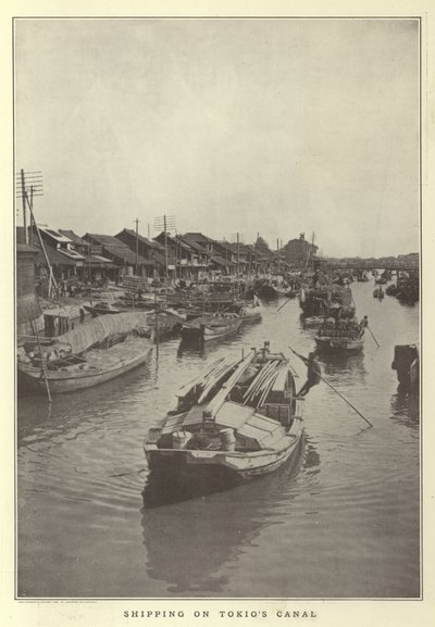 Scheepvaart op het kanaal van Tokio door Japanese Photographer