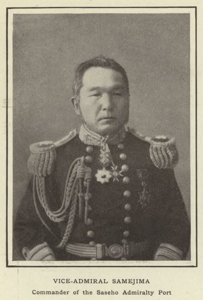 Vice-admiraal Samejima, Commandant van de Saseho Admiraliteitshaven door Japanese Photographer