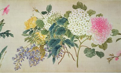 Een botanische studie van phlox en andere bloemen door Japanese School