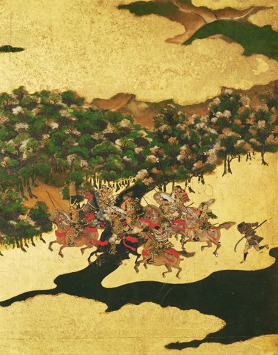 Slag bij Hogen in 1156, Momoyama-periode (1568-1615) door Japanese School