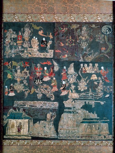 Boeddhistisch paradijs, verhaal van de Chan Mystic, Chuguji Tempel, Nara, Asuka Periode, Japanse beschaving door Japanese School