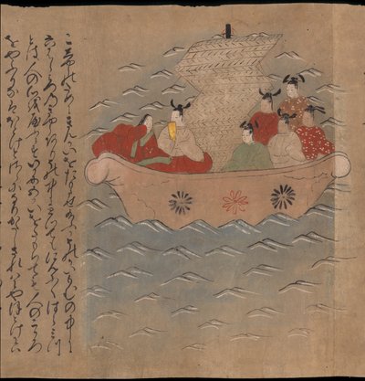 Chinese gezanten in een boot, illustratie uit de 
