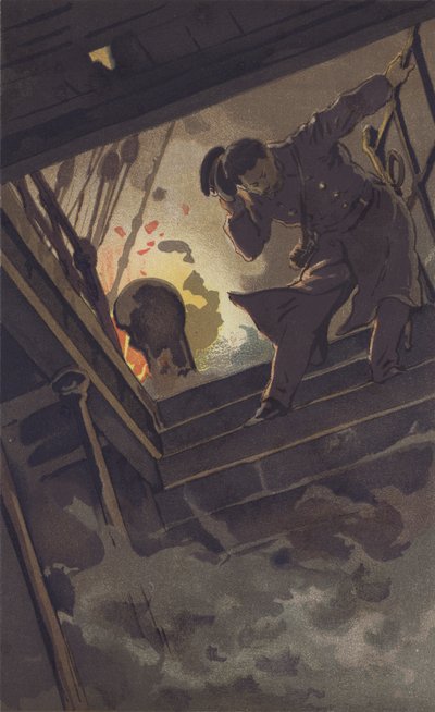 Commandant Hirose die Warrant-Officier Sugino doorzoekt door Japanese School