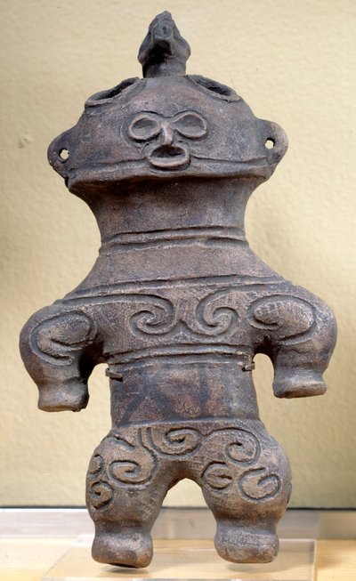 Dogu-beeldje Japan, hoogte 20 cm, Neolithicum, Jomon-periode door Japanese School
