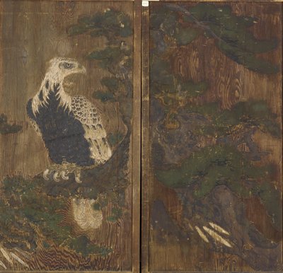 Adelaar in een dennenboom, Momoyama-periode, mogelijk 17e eeuw door Japanese School