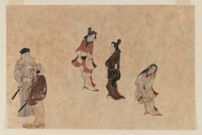 Vroege Ukiyo-e schilderij door Japanese School