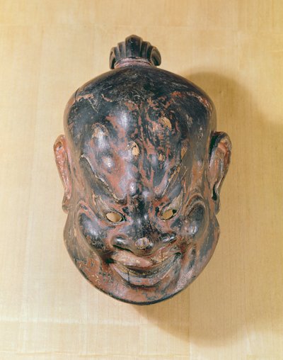 Gigaku masker, Nara Periode (645-794) door Japanese School