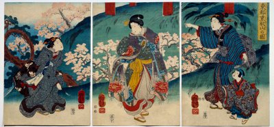 Japanse kunst: vrouwen in de lente door Japanese School