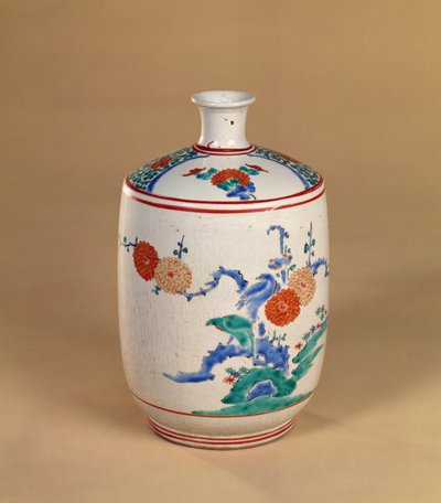 Kakiemon fles met een bloemendecoratie, Edo-periode, c.1660 door Japanese School