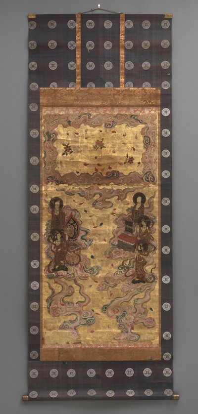 Muurschildering: Afdaling van vijfentwintig bodhisattva