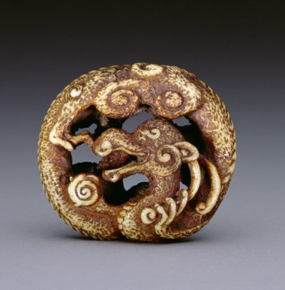 Netsuke die een waterdraak uitbeeldt, ca. 1870-80 door Japanese School
