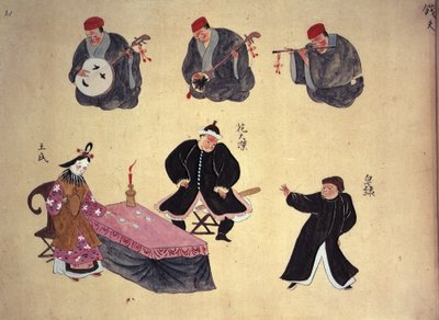 Or.961 fol.21 Muzikanten en artiesten, uit 
