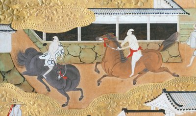 Osakazu Byobu - Japans kamerscherm met acht panelen (schilderij) door Japanese School