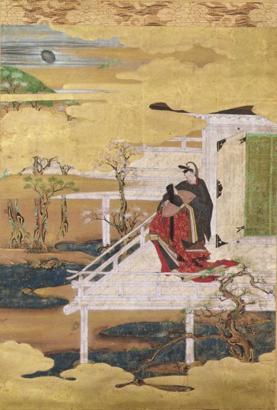 Scène uit het verhaal van Genji door Japanese School