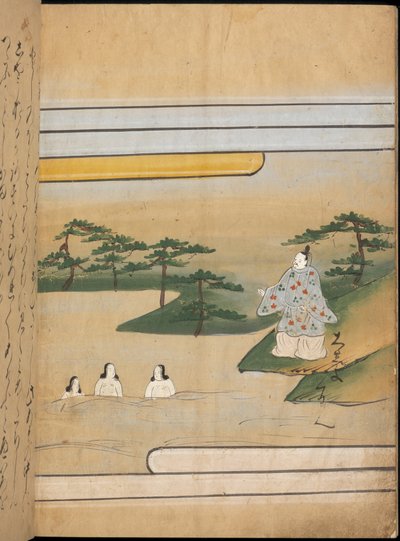Drie vrouwen in water, illustratie uit de 