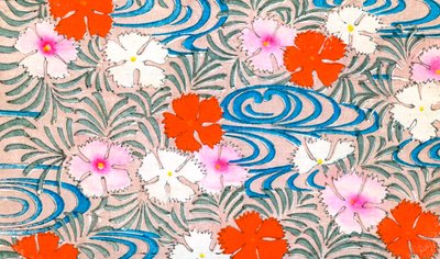 Houtsnede van anjers door Japanese School