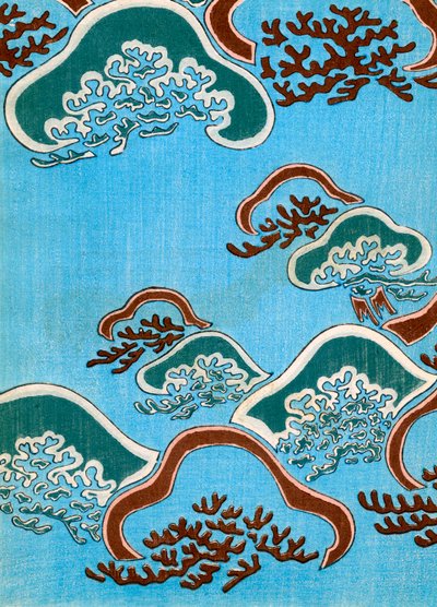 Houtsnede van koraal door Japanese School