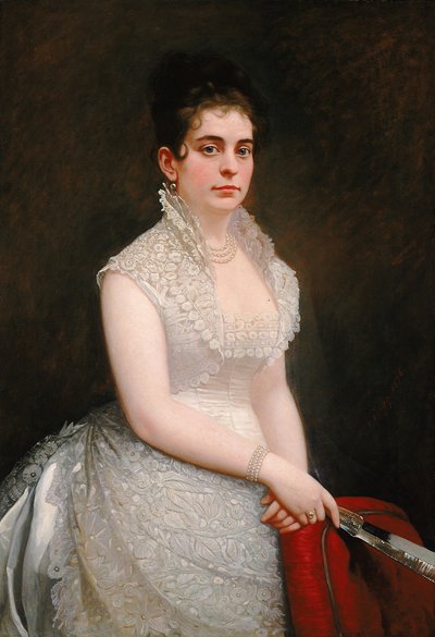 Alice Pike Barney, in Trouwjurk, 1876 door Jared B. Flagg